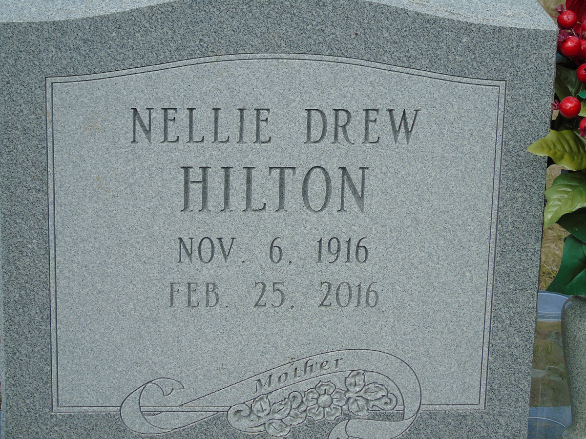 Headstone for Hilton, Nellie Drew
